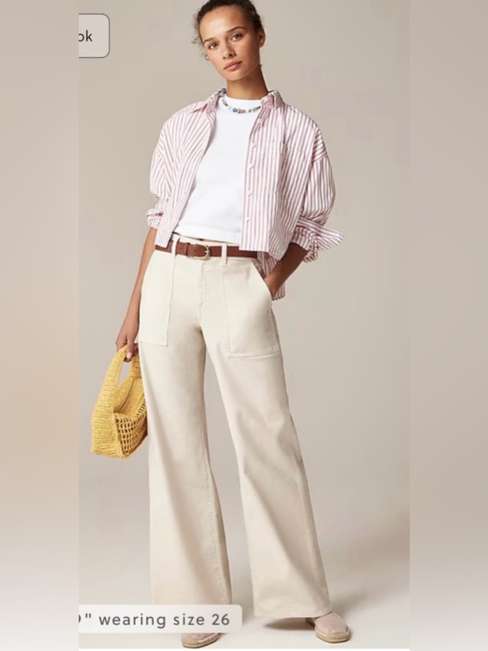 J.Crew Tall camp-pocket wide-leg pant in stretch cotton blend